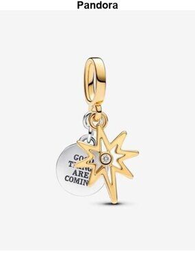 Authentic Engravable North Star Lab-Grown Diamond Dangle Pandora Charm